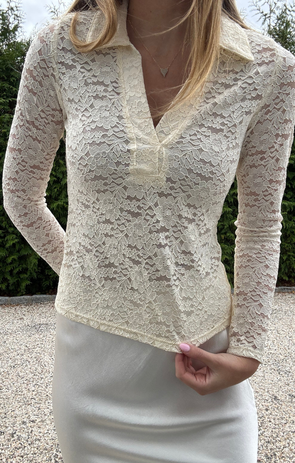 Dahlia Deep V Collar Lace Top