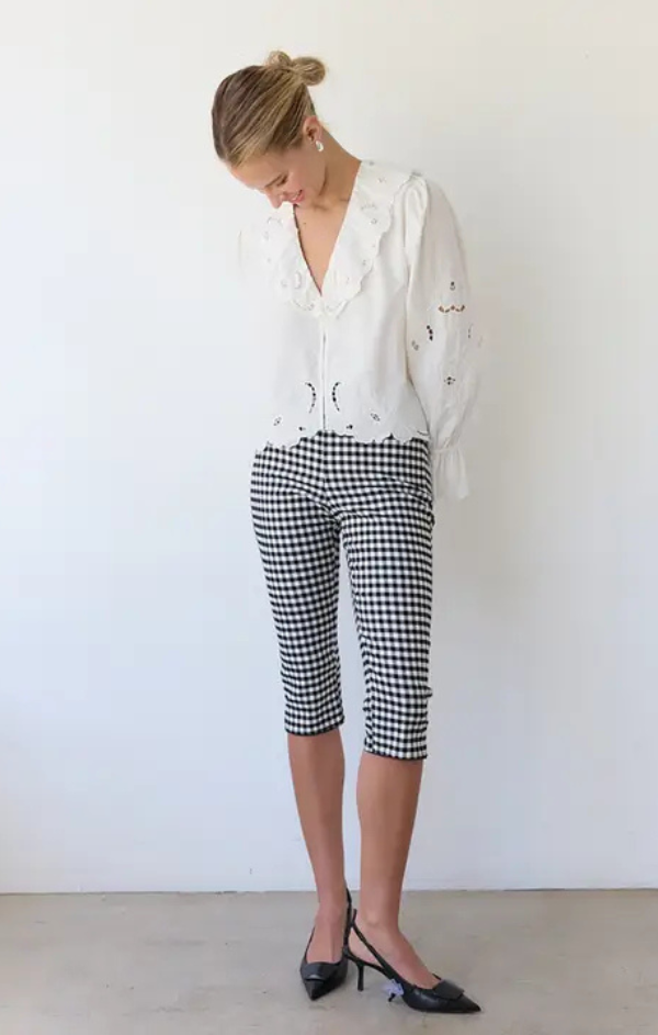 Belle Embroidery Ruffle Blouse