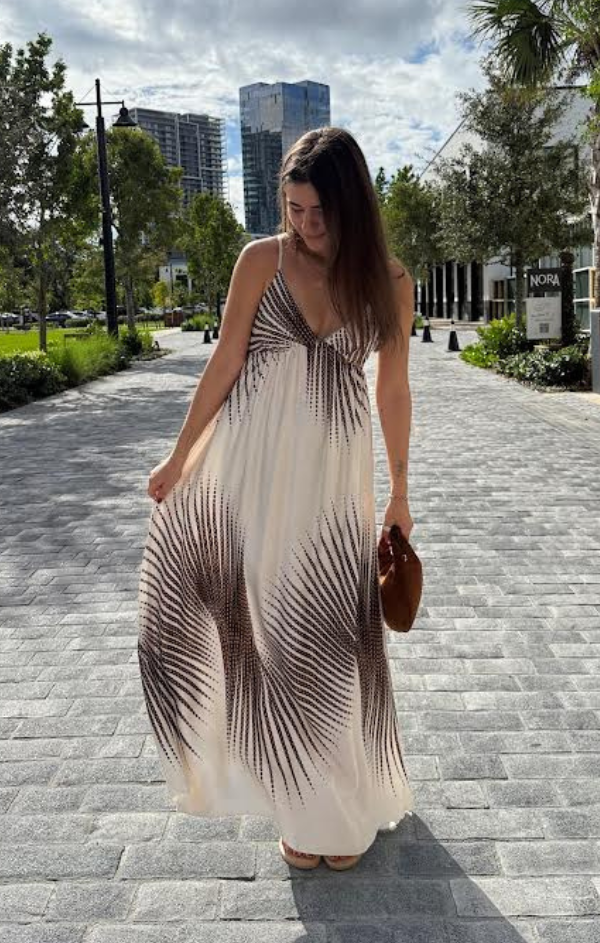 Sunburst Spaghetti Strap Maxi