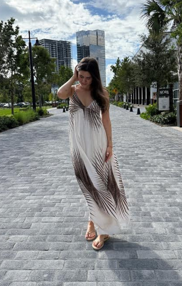 Sunburst Spaghetti Strap Maxi