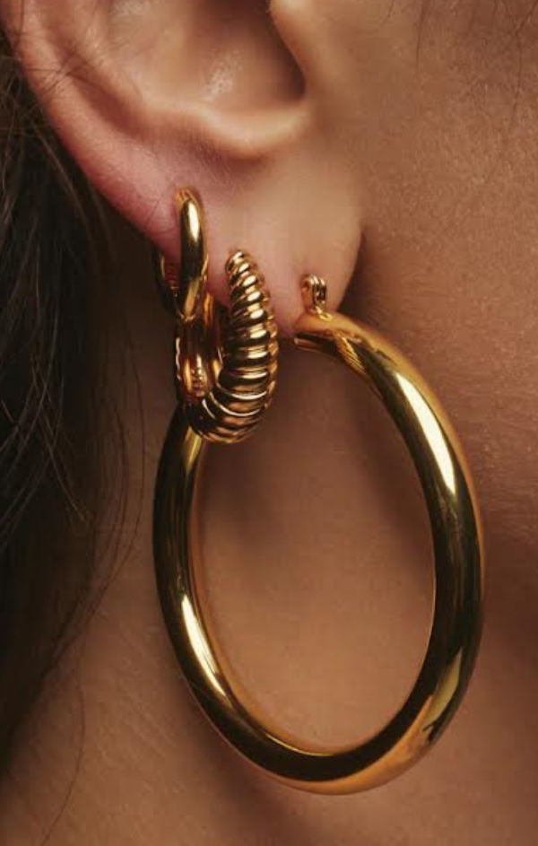 Ridged Marbella Hoops