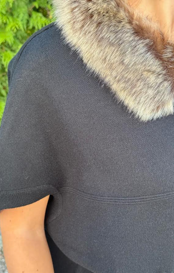 Faux Fur Trim Cardigan