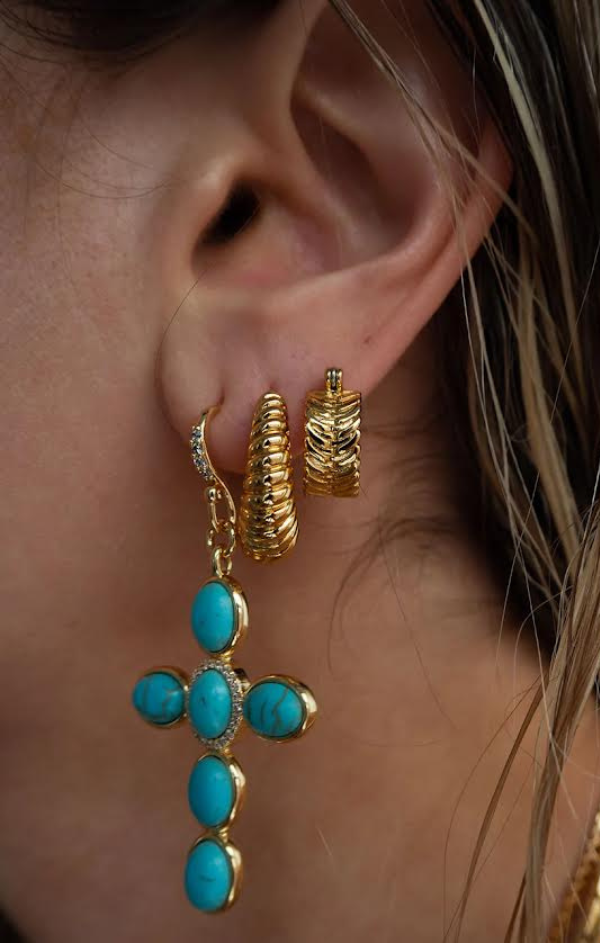 Ridged Marbella Hoops