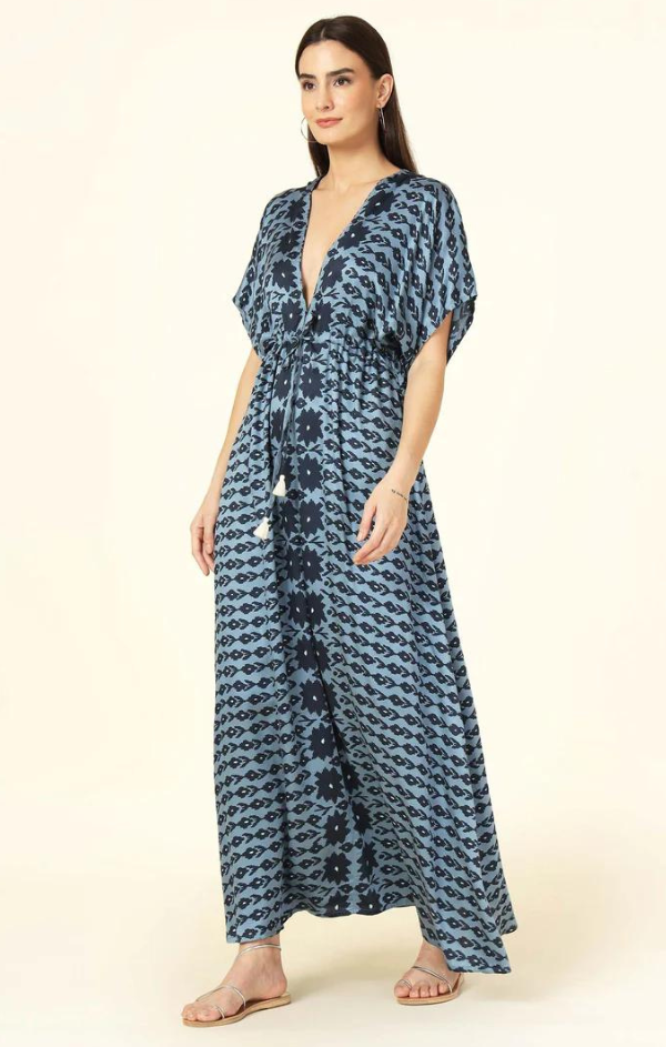 printed caftan maxi dress