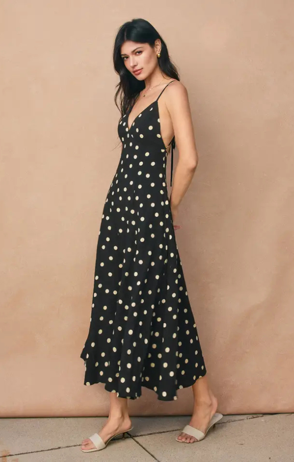 Dolores Polka Dot Maxi L / Black/Ivory Dolores Polka Dot Maxi L / Black/Ivory