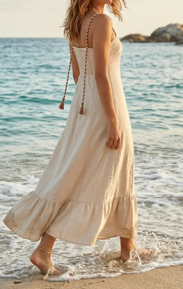 Two-Tone Linen Blend Maxi – Mint