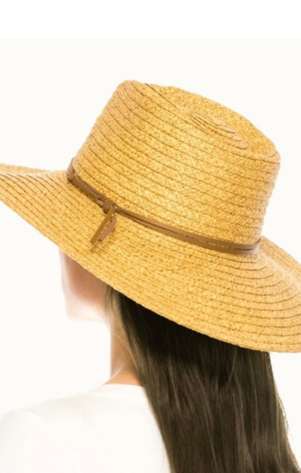 Straw Panama Hat w Knotted Tie