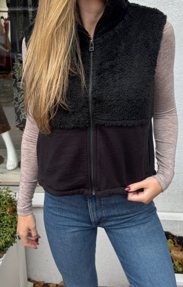 Mixed Zip Up Vest