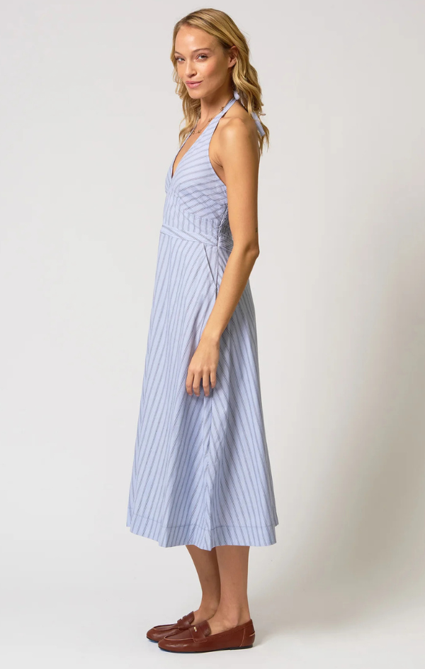 poplin halter midi dress New Madewell Poplin Halter Tiered Midi Dress 0