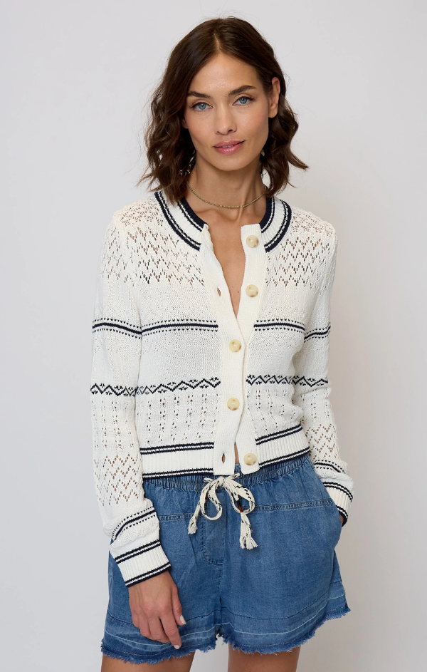Emanuel Nautical Stripe Cardigan