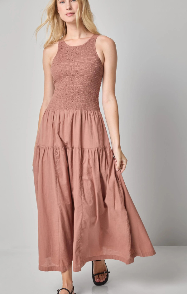 smocked maxi dress in cotton voile Smocked Maxi Dress In Cotton Voile Floral Print For Women
