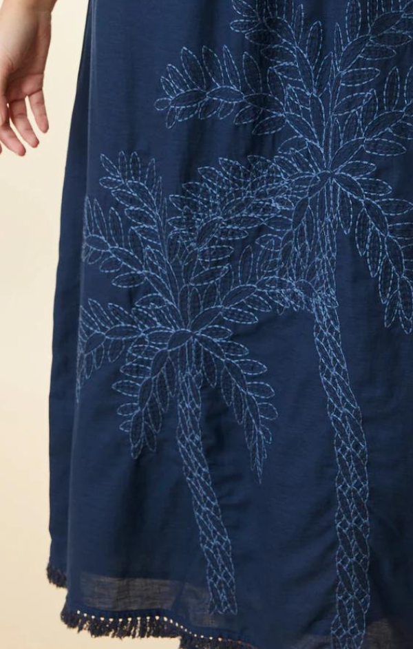 embroidered mid dress