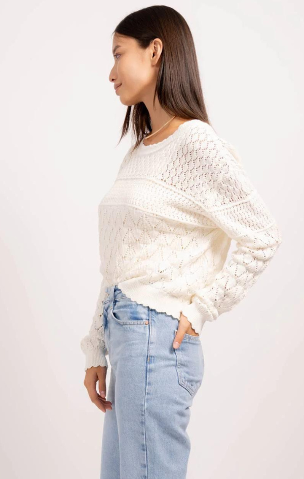pullover white knit sweater