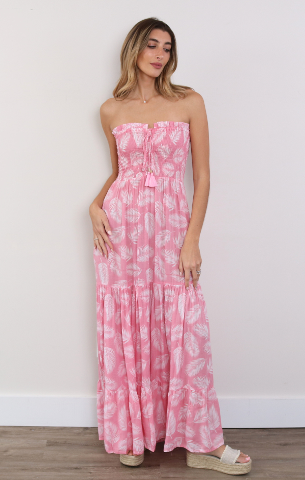 pink floral maxi dress for summer