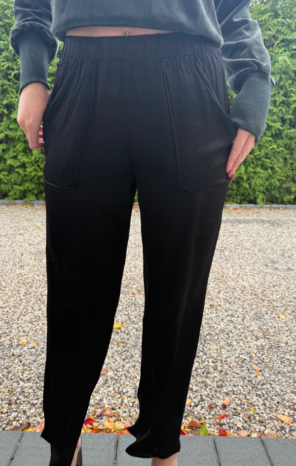 Wide Leg Painter Pant in Black