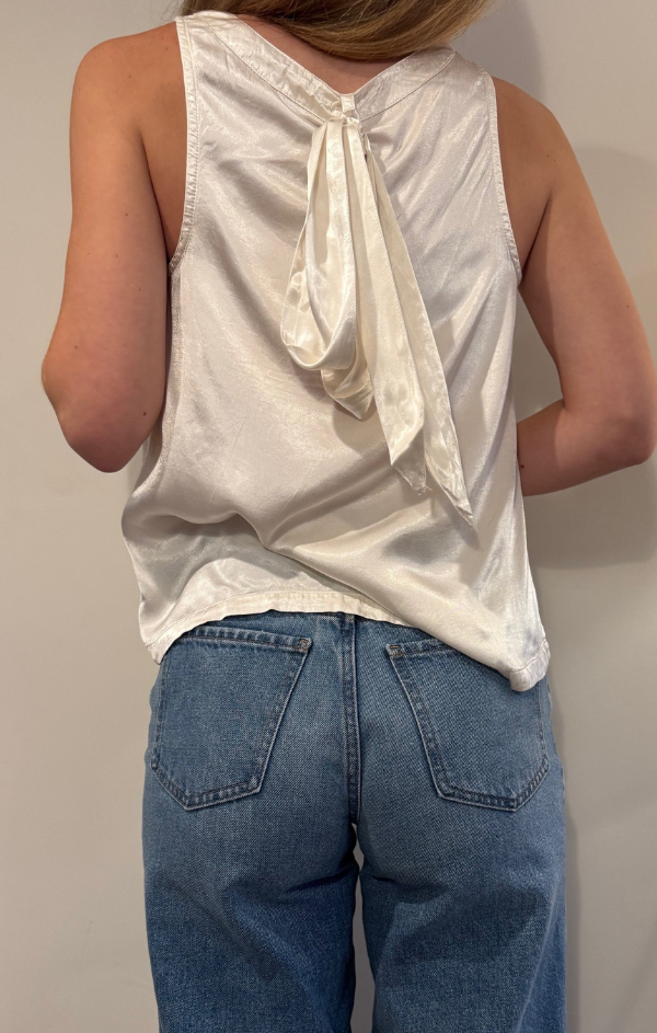 V Neck Tank With Removable Neck Tie