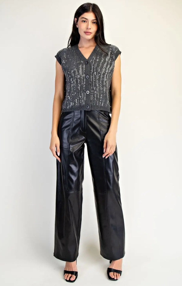 Samaira Sequin Button Down Sweater