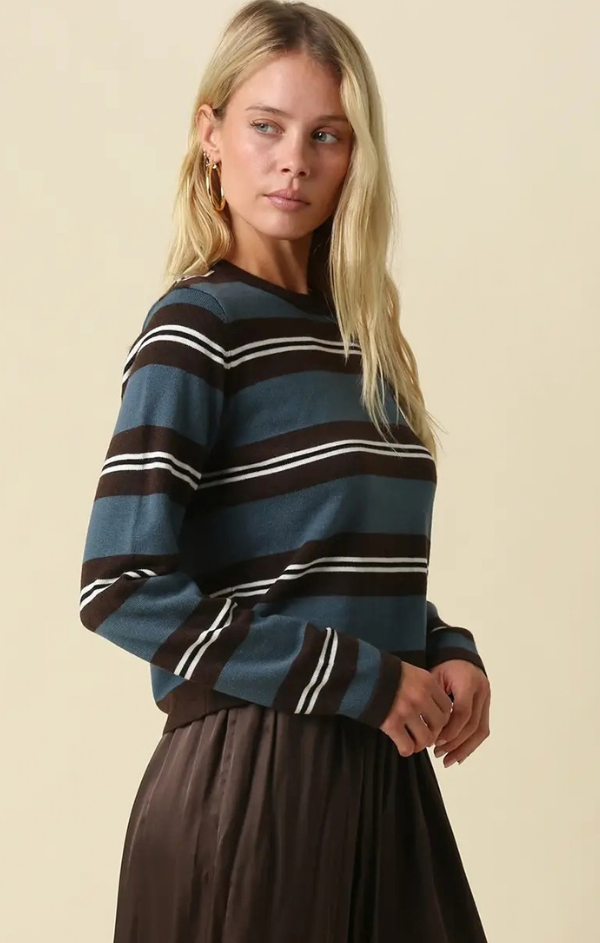 Addison Stripe Knit Top – Mint