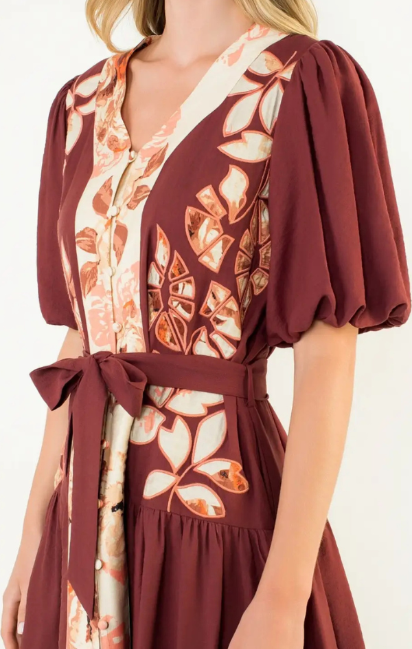 Micah Puff Sleeve Button Up Dress