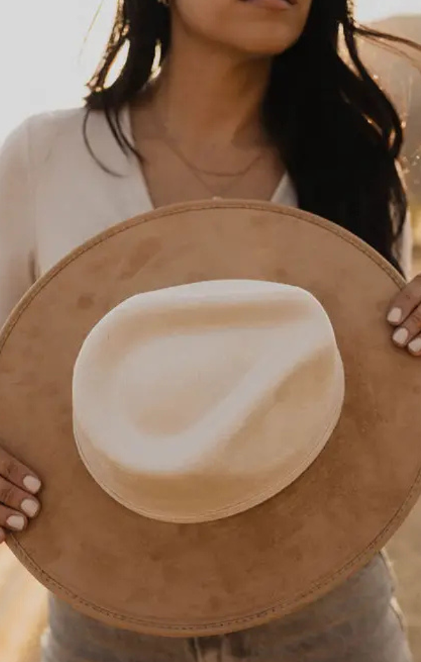 Unisex Vegan Suede Bi-Color Rancher Hat