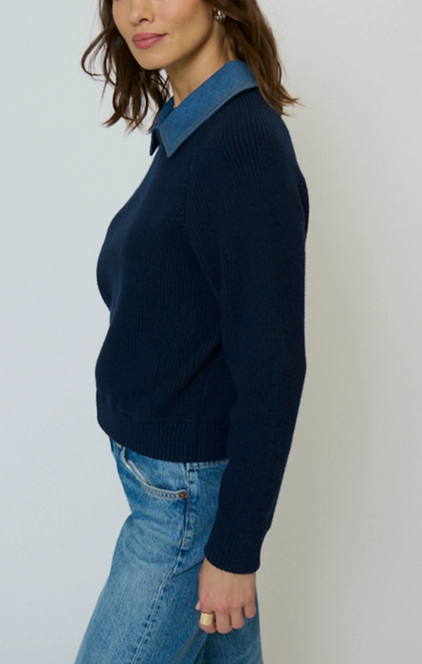 Dash Denim Collar Pullover