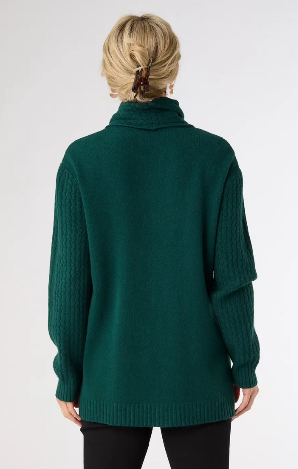 Heavenly Luxe Cowl Neck Cable Sweater
