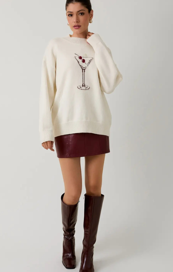 Cherry Martini Graphic Sweater
