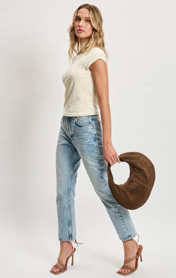 Farrah Genuine Suede Leather Hobo