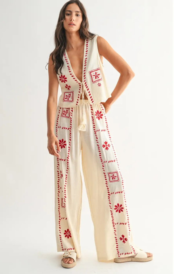 Chloe Embroidered Two Piece Set