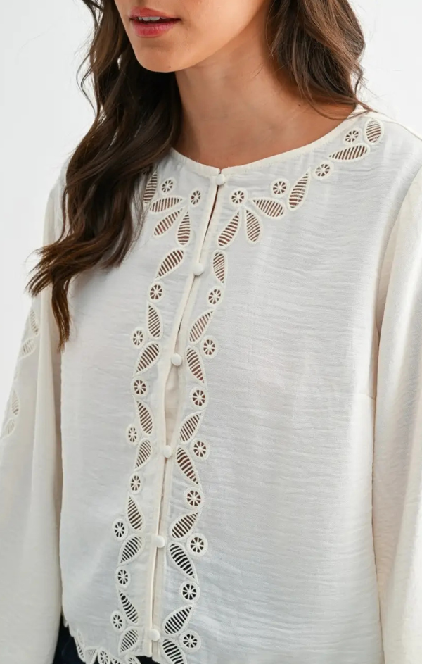 Melanie Scallop Embroidered Lace Blouse