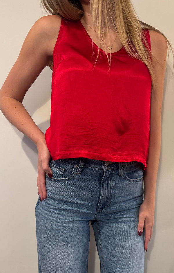 V Neck Tank With Removable Neck Tie