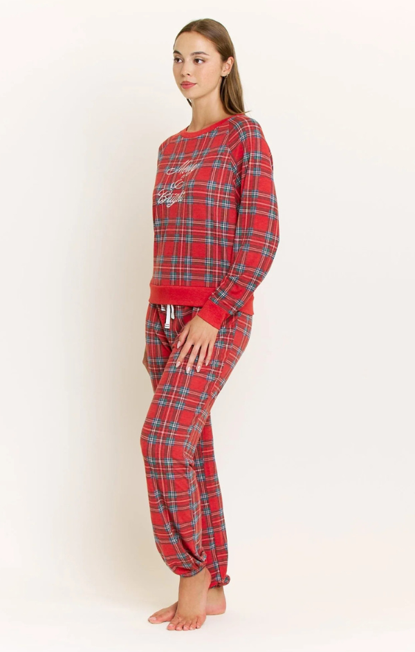 Star Seeker Long Set in Santa Plaid