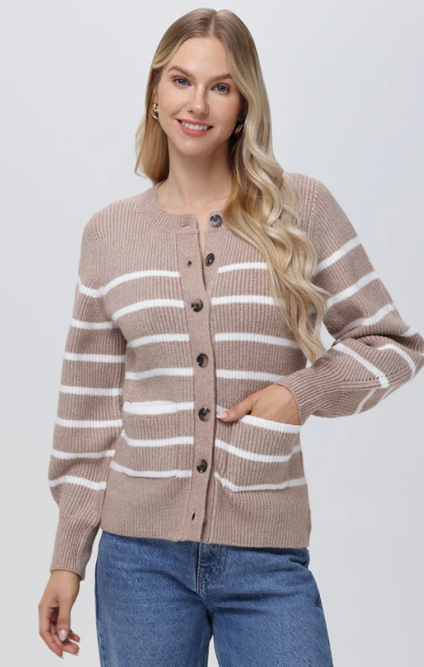 Josie Structured Stripe Cardigan