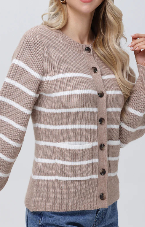 Josie Structured Stripe Cardigan