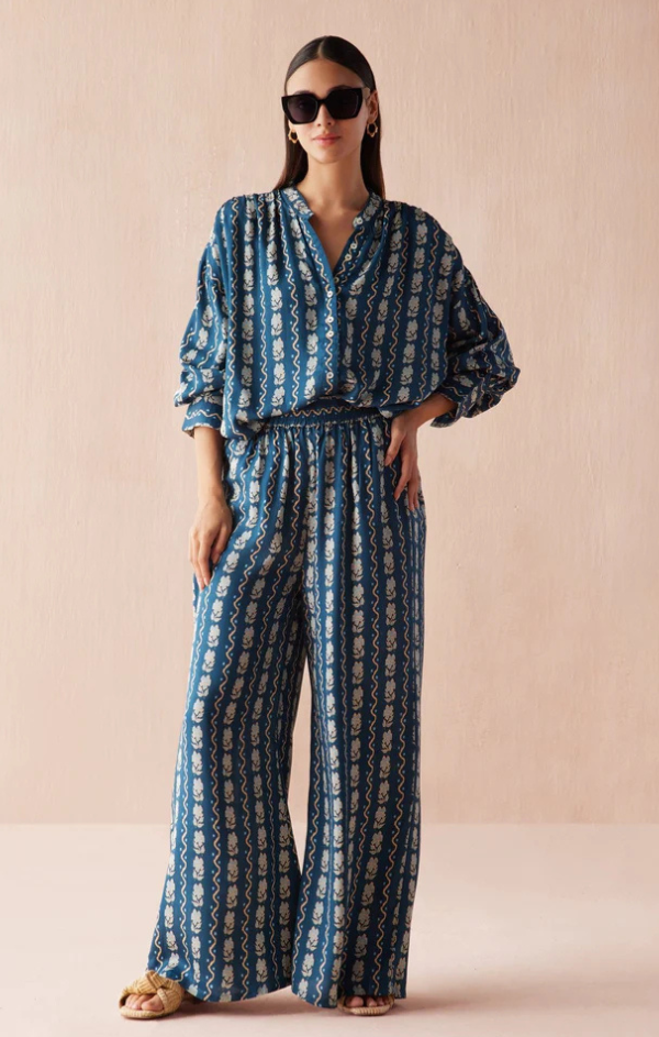 Ezra Blouse in Nico Indigo