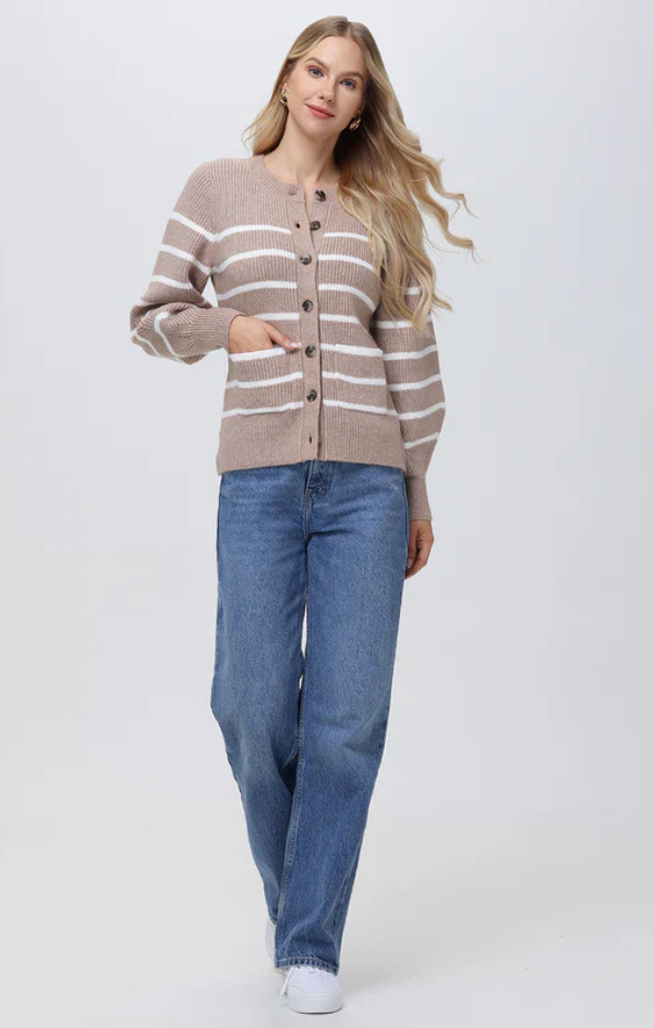 Josie Structured Stripe Cardigan