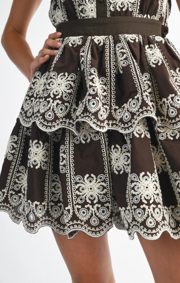 Illiana Embroidered Tiered Dress