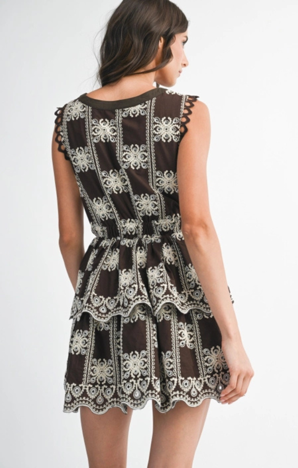 Illiana Embroidered Tiered Dress