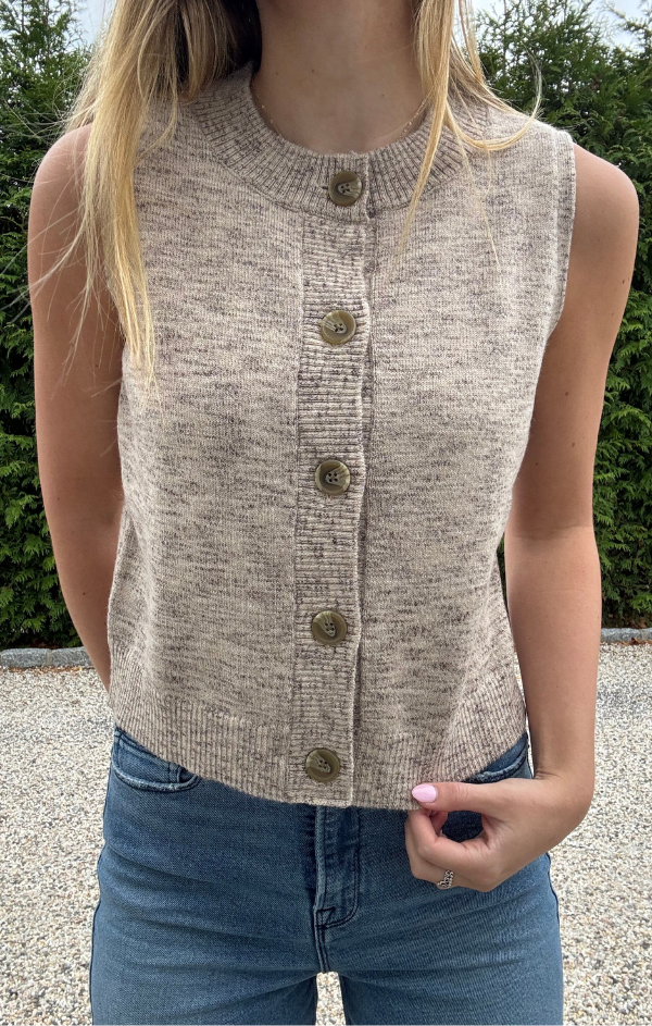 Dylan Spacedye Sleeveless Button Up