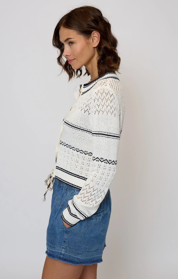 Emanuel Nautical Stripe Cardigan
