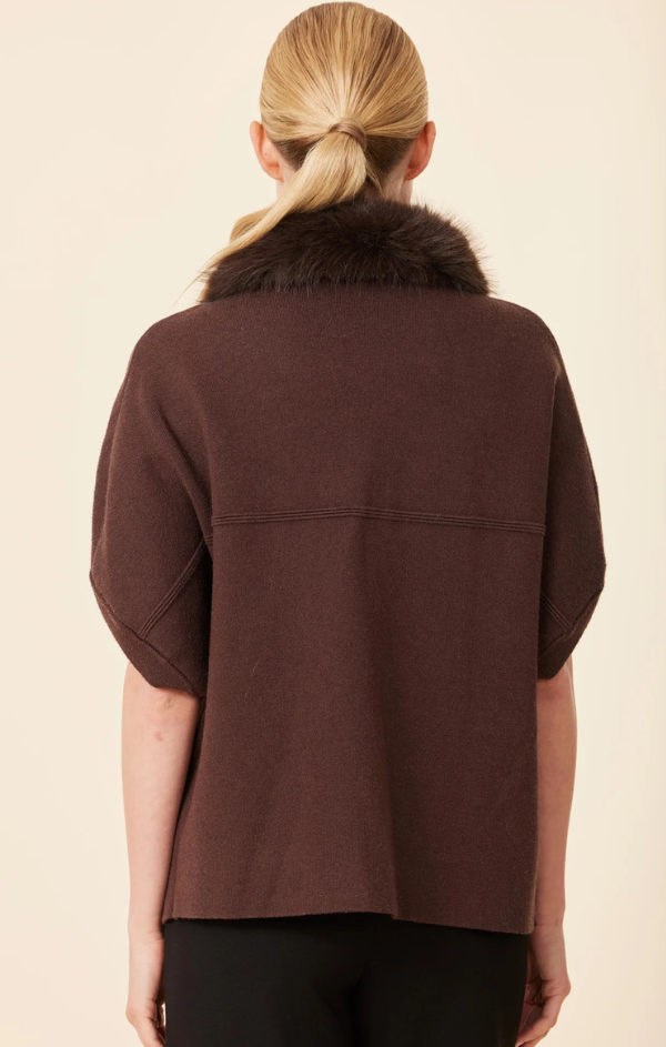 Faux Fur Trim Cardigan