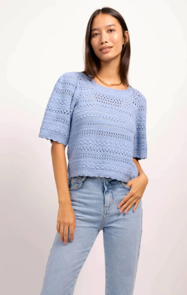 open stitch spring knit sweater
