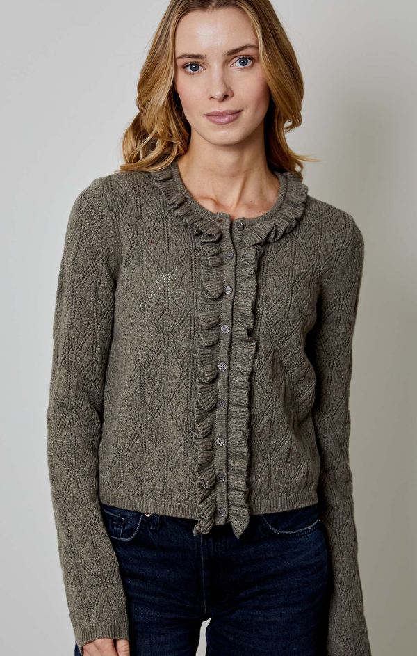 Clover Ruffle Trim Cardigan