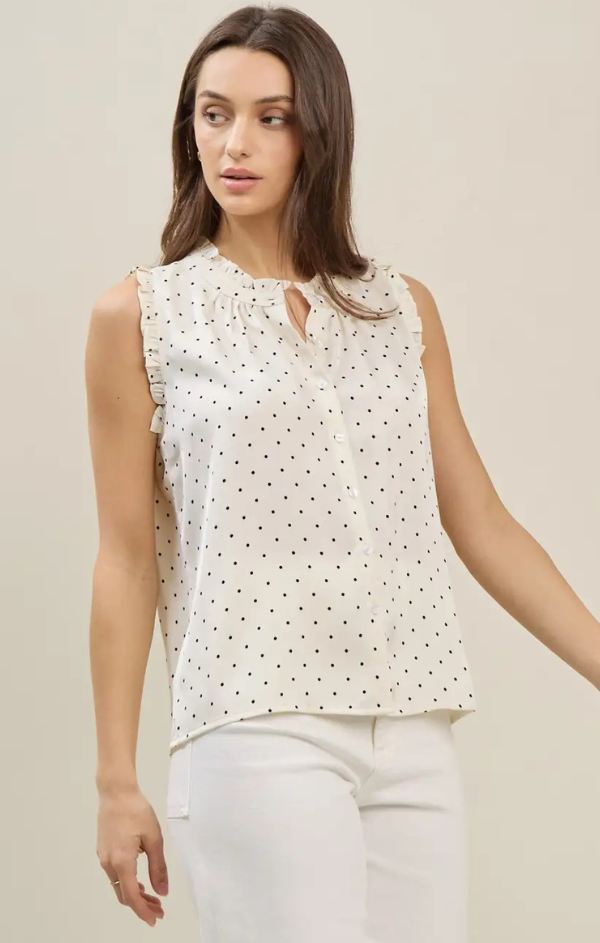 Polka Dot Satin Blouse