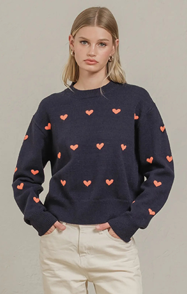 Heart Point Knit Sweater – Mint