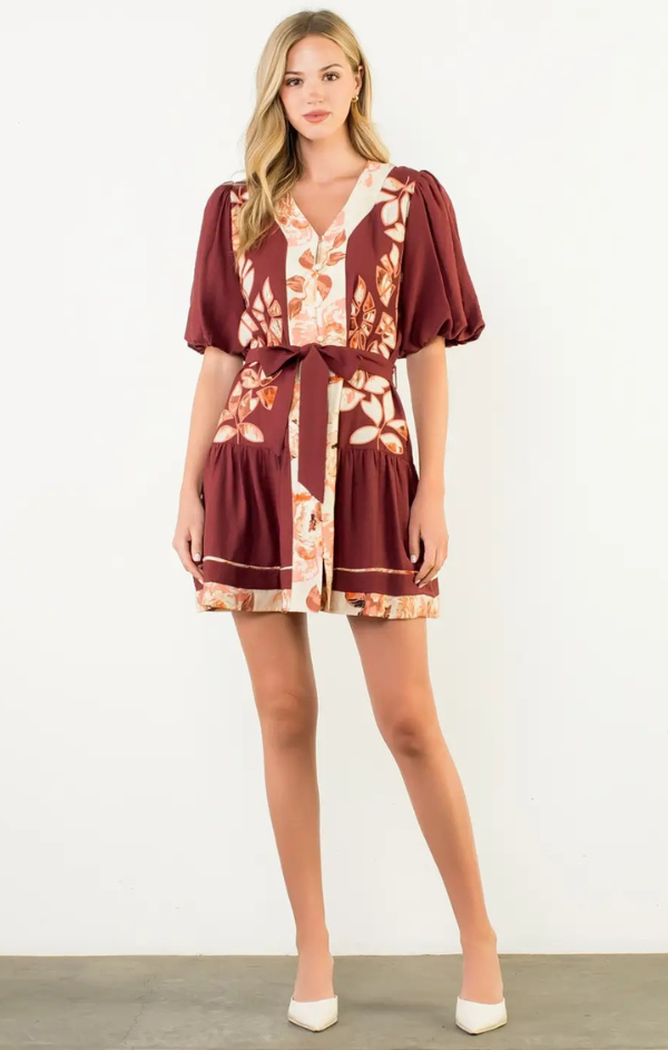 Micah Puff Sleeve Button Up Dress
