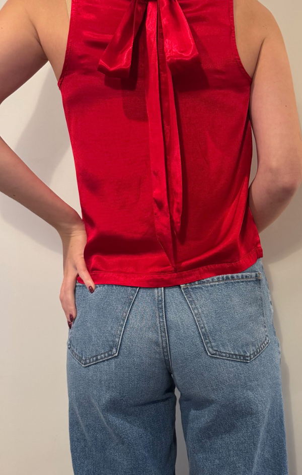 V Neck Tank With Removable Neck Tie