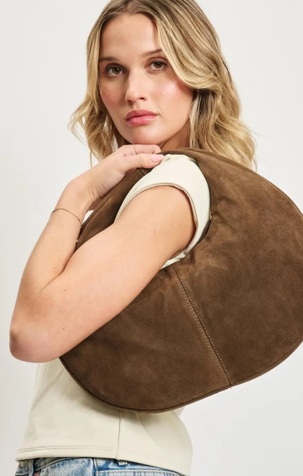 Farrah Genuine Suede Leather Hobo