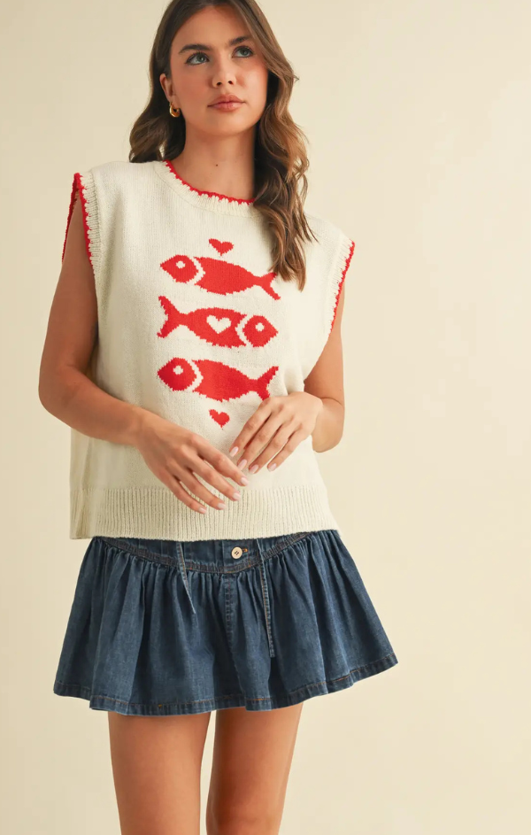 Amore Fish Knit Top