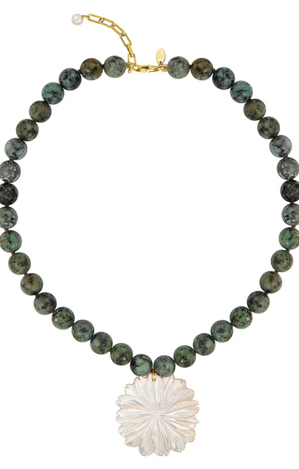 Martha Flower Necklace Turquoise